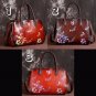 Rsslyn Genuine Leather Leisure Shoulder Bags Painted Flowers Totes Brown Leather Bags LMF24-185
