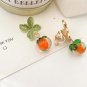 Rsslyn Clip on Earrings No Piercing Persimmon Orange Earrings Cute Earrings for Autumn LMF24-189