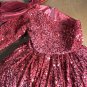 Rsslyn Christmas Dresses for Toddler Girls Sequined Elegant Green Dress Off Shoulder Dress LMF24-190