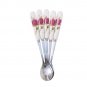 Rsslyn 5Pcs/Set Stainless Steel Spoon with Ceramic Handle Mini Spoons Tableware LMF24-194
