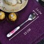 Rsslyn 5Pcs/Set Stainless Steel Spoon with Ceramic Handle Mini Spoons Tableware LMF24-194