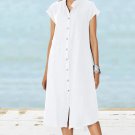 Rsslyn White Linen Dress for Women Summer Clothes Beach Party Outfit S-3XL White Dresses LMF24-207
