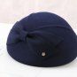 Rsslyn Trendy Wool Hats for Women Fashion Beret with Bow LMF24-228 Solid Navy Blue Hats Winter Hat
