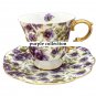 Rsslyn Pretty Tea Cup with Saucer Free Matching Spoon Purple Cups for Women LMF24-233
