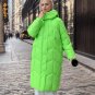 Rsslyn Neon Green Parka for Women Turtleneck Coats Parka Caribou Inuit Clothing Windproof LMF24-212