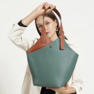 Rsslyn Luxury Bags Green Leather Bucket Bags with Single Handle LMF24-219 Green Leather Hobo Bags
