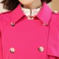 Rsslyn High-Quality Trench Coats with Shoulder Buckles Adjustable Hotpink Trench Coats LMF24-246