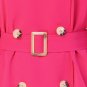 Rsslyn Fashion Fuchsia Trench Coats for Women Magenta Trenchcoat Plus Size Clothing Loose LMF24-247