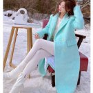 New Arrival Blue Trenchcoats Fashion Trend Overcoats for Women Blue Winter Coat LMF24-14