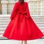 Rsslyn Medium Size Red Coats for Women Large Lapel Slim Trench Coats Trendy Wool Coats LMF24-255
