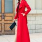 Rsslyn Medium Size Red Coats for Women Large Lapel Slim Trench Coats Trendy Wool Coats LMF24-255