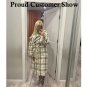 Black Trenchcoats High-Grade Temperament Wool Blend LMF24-256 Coat for Women Plaid Raglans Rsslyn