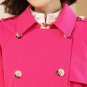 Rsslyn Luxury Trenchcoats Magenta Color Overcoats for Women Intelligent Fuchsia Tops LMF24-257