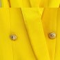 TF Slim Fit Yellow Blazers for Women High-Quality Office Coats Yellow Jackets Lion Buttons LMF24-261