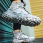 Rsslyn Free Shipping Silver Shoes for Boys and Girls Reflective Unisex Sneakers Men and Women Size 8