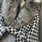 Rsslyn Black Coats for Women Fashion Crop Jacket Houndstooth Winter Coat Faux Fur LMF24-265