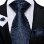 Rsslyn Silver Ties for Men Junior Senior Promenade Neckties for Boys 3pcs/SET Cufflinks LMF24-271