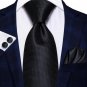 3pcs/SET High Quality Neckties for Men Cufflinks Wedding Silver Neckties Gravatas Macho LMF24-282