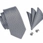 3pcs/SET High Quality Neckties for Men Cufflinks Wedding Silver Neckties Gravatas Macho LMF24-282