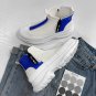 Rsslyn Fashion White Shoes for Boys Side Zipper Adjustable Slip On High Top Boots for Men LMF24-293