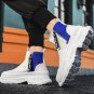 Rsslyn Fashion White Shoes for Boys Side Zipper Adjustable Slip On High Top Boots for Men LMF24-293