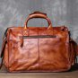 Rsslyn Genuine Leather Bags for Men Briefcase 9 Pockets Luxury Birthday Gift Brown Leather LMF24-302