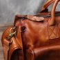 Rsslyn Genuine Leather Bags for Men Briefcase 9 Pockets Luxury Birthday Gift Brown Leather LMF24-302