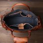 Rsslyn Genuine Leather Bags for Men Briefcase 9 Pockets Luxury Birthday Gift Brown Leather LMF24-302