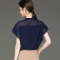 Rsslyn OL Dark Blue Elegant Women Shirts with Lace New Fashion Long Sleeve  Female Clothing Blusas
