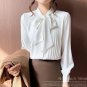 Rsslyn OL White Elegant Blouses Timeless Fashion Ruffled Blouses for Women with Bow LMF24-312