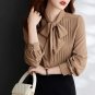 Rsslyn OL White Elegant Blouses Timeless Fashion Ruffled Blouses for Women with Bow LMF24-312