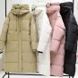 Rsslyn White Parka for Women Turtleneck Hooded Thick Puffy Parka Fashion Parka Lightweight LMF24-317