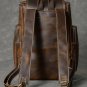 Rsslyn Fashion Brown Leather Last Longer Knapsacks Retro Durable Backpacks for Men Anti-Theft