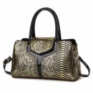 Rsslyn Snake Skin Pattern Luxury Boston Bag Portable Golden Bags Golden Totes LMF24-367