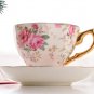 Rsslyn Mothers Day Gift Floral Tea Cups Saucer Free Golden Spoon Vintage Style Personal LMF24-374