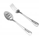 Rsslyn Custom Love Messages Stainless Steel Engraved Spoon Fork Vlentines Day Wedding Day LMF24-376