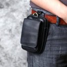 Rsslyn Genuine Leather Men's Waist Bag 6.5-inch Mobile Phone Bag Black Pouch LMF24-385 Belt Bag