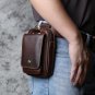 Rsslyn Genuine Leather Men's Waist Bag 6.5-inch Mobile Phone Bag Black Pouch LMF24-385 Belt Bag