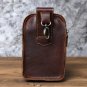 Rsslyn Genuine Leather Men's Waist Bag 6.5-inch Mobile Phone Bag Black Pouch LMF24-385 Belt Bag