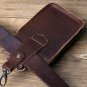 Rsslyn Genuine Leather Men's Waist Bag 6.5-inch Mobile Phone Bag Black Pouch LMF24-385 Belt Bag