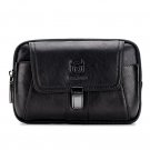 Rsslyn 6 Inches Fanny Packs for Men Bull Skin Genuine Leather Bags for Boys LMF24-387 Black Packs