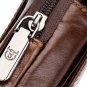 Rsslyn 6 Inches Fanny Packs for Men Bull Skin Genuine Leather Bags for Boys LMF24-387 Black Packs