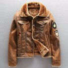 Rsslyn Air Force Pilot Leather Jacket for Men Plus Velvet Thick Winter Coats for Boys LMF24-391