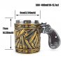 New Texas Gun Cups for Men's Birthday Gift Coffee Cup 600ml Stainless Steel Bullet Pattern LMF24-394
