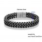 Rsslyn Double Row Stainless Steel Bracelets for Men Large Bracelet for Boys LMF24-396 Tire Treads