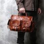 Rsslyn 9 Pockets Handcarry Travels Men Genuine Leather Birthday Gift LMF24-398 Leather Bags for Men