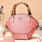 Rsslyn Mothers Day Gift Pink Leather Bags with Bamboo Handle Bags for Women LMF24-401 Pink Totes