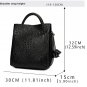 Rsslyn Genuine Leather Black Totes Bucket Bag for Women Black Messenger Bag LMF24-407 Black Leather