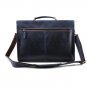 New Blue Shoulder Bags for Men Blue Suit Cases with Flaps Leather Suit Cases Blue Bags LMF24-8