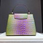 Rsslyn Genuine Leather Gradient Crocodile Pattern Women Handbags Brand Purple Tote Bag LMF24-412